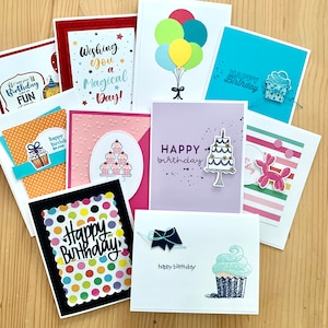 Handmade Birthday Card Set. 10 25 50 or 100 Cards. Bulk Order of