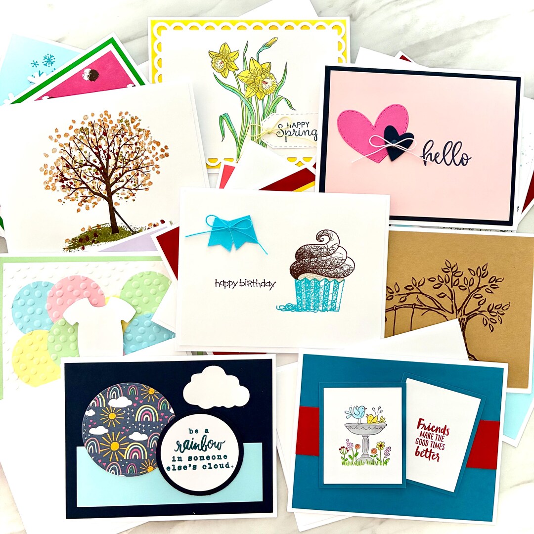 Handmade Card Set 20 Handmade Greeting Cards, Assortment Set. Variety Pack. Stationery ...