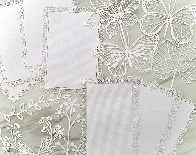 White Die Cuts, Paper Lace. Butterflies, Flowers, Doily. Select Your ...