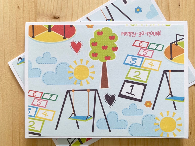 Recess Teacher Cards Park Playgroup Invitation 12ct Playground Card Set