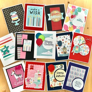Handmade Birthday Cards. Assortment Set of 10, 25, 50 or 100 Cards. Bulk Order of Happy Birthday Greeting Cards image 5