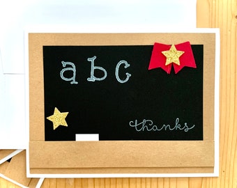 Chalkboard Teacher Thank You Card. Last Day of School Party. Teacher Appreciation