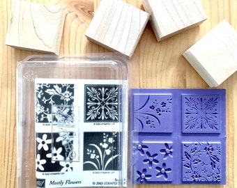 Set 1x1 Inch Rubber Stamps, FARM Stamp, Wooden Block Rubber Stamp