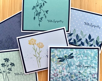 Sympathy Cards, Set of 6 Handmade Condolence Cards