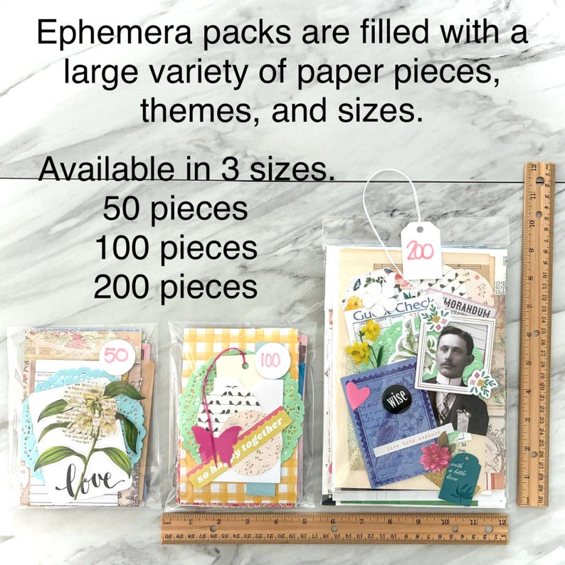 Packs are available in 3 sizes: 50 pieces, 100 pieces, or 200 pieces. Photo shows packs in each size.  The more pieces, the bigger the assortment and bigger the pack!!
