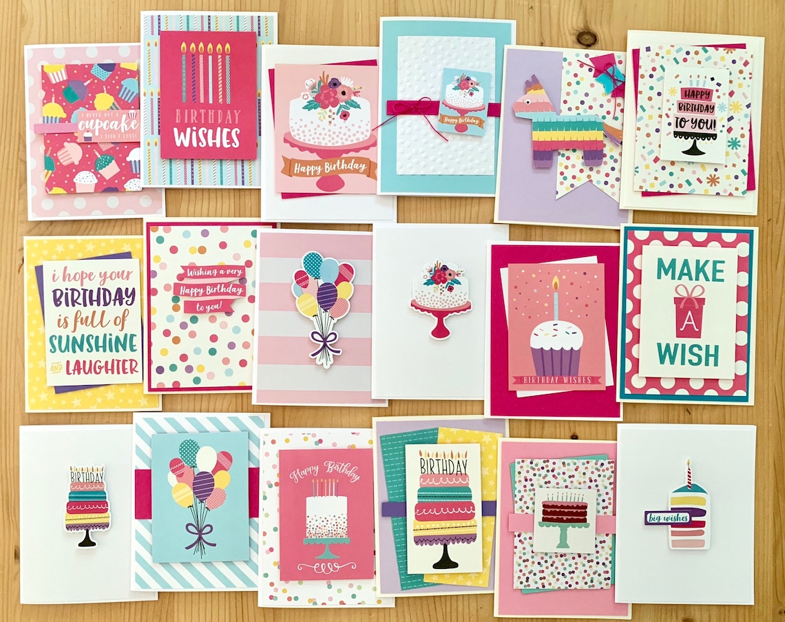 Handmade Birthday Card Set. 10 25 50 or 100 Cards. Etsy