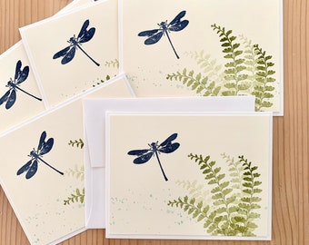 Dragonfly Note Cards. Set of 5, Blank Handmade Cards for Any Occasion
