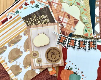 60 Pieces of Fall Ephemera. Scrapbook Paper and Journaling Cards for DIY Fall and Thanksgiving Mixed Media Projects