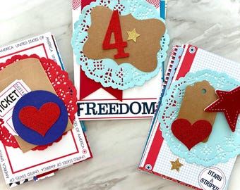4th of July, Patriotic Ephemera Pack: 30 DIY Paper Pieces and Accents for Junk Journals and Scrapbooks