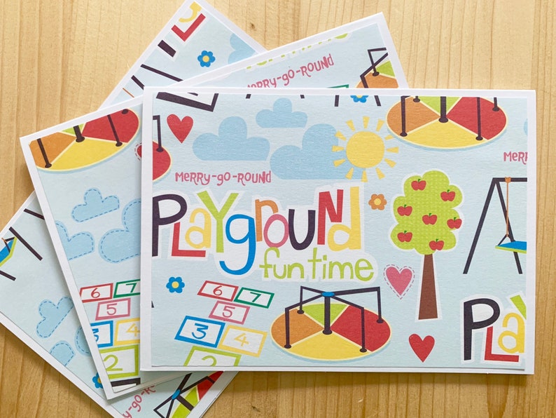Recess Teacher Cards Park Playgroup Invitation 12ct Playground Card Set