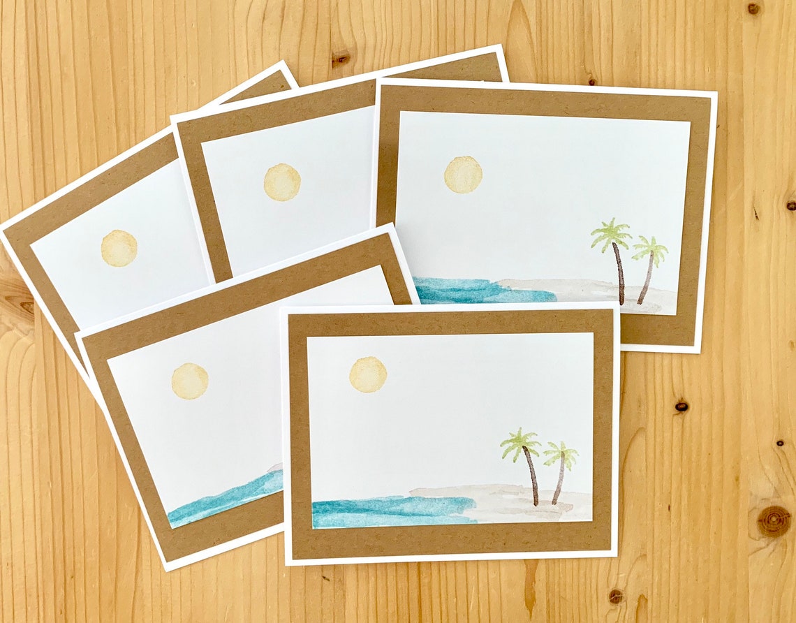 Beach Card. Blank Handmade Greeting Cards for Summer Etsy