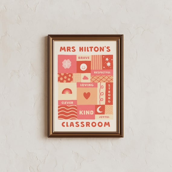 Personalised teacher classroom print teacher thank you gift