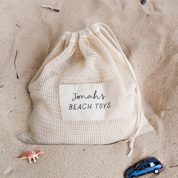 Personalized Mesh Beach Toy Bag: Kids Holiday Essential