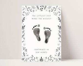 Footprint kit nursery decor print new baby gift baby shower handprint kit baby keepsake gift