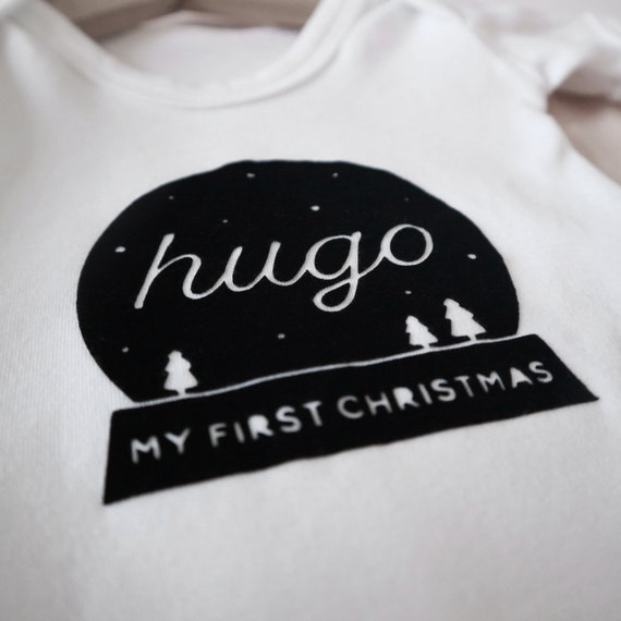 personalised baby's first christmas snow globe