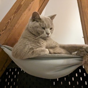 Comfy Cat Hammock With 2 Straps, Custom Size, Grey Felt