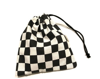 CHESS Saveplace® Checkered Storage Bag, Black & White