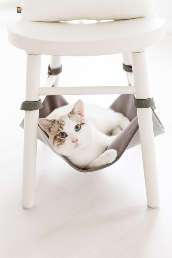 Grey Cat Hammock For Under Chairs gift Cat toy Etsy