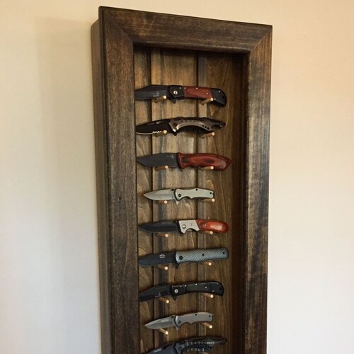 Oak Knife Display Case Etsy