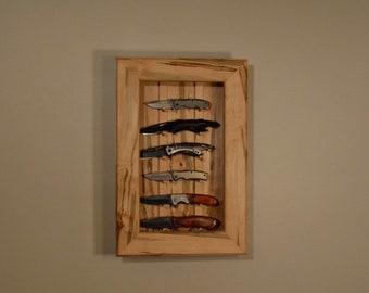 Walnut Knife Display Case Etsy