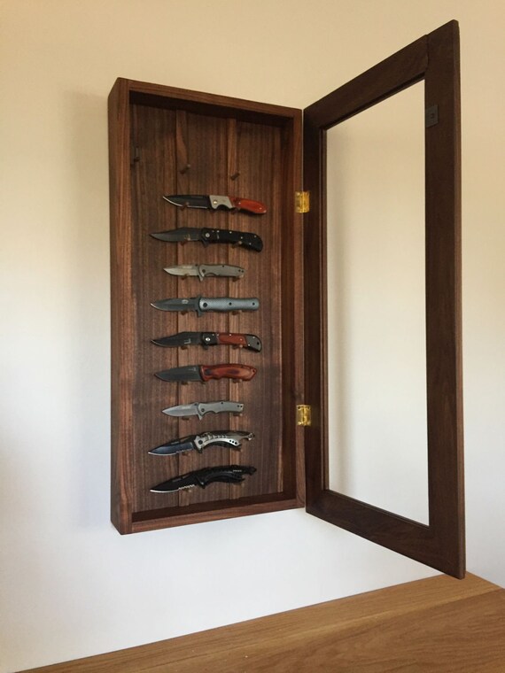 Walnut Knife Display Case Etsy