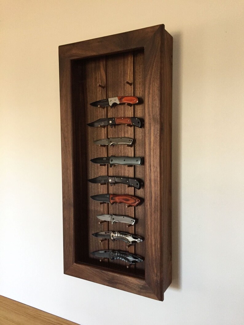 Walnut Knife Display Case Etsy