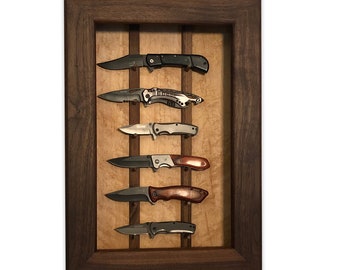 Walnut and Birdseye Maple Knife Display Case