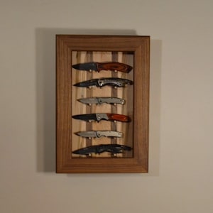 Walnut and Ambrosia Maple Knife Display Case