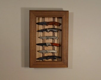 Walnut and Ambrosia Maple Knife Display Case