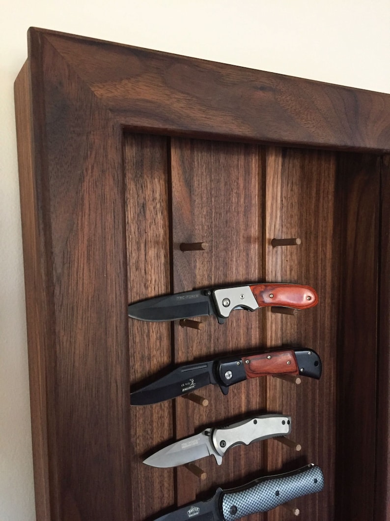 Walnut Knife Display Case Etsy