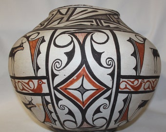 Zuni Pottery : Outstanding Very Large Historic Zuni Pottery Storage Pot ca 1890 #405