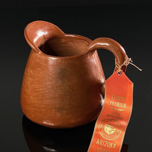 Native American San Ildefonso Pottery Pitcher, Attributed to Rose Gonzales, Ca 1960, #1581