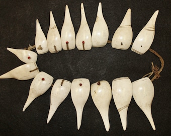 Shell Necklace : Authentic Konyak Tribe Woman's Large Slice Shell Necklace #546