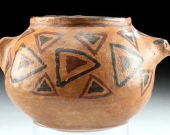 Casas Grandes Ramos Polychrome Jar CA 1250 to 1450 CE with Animal Head #1783.
