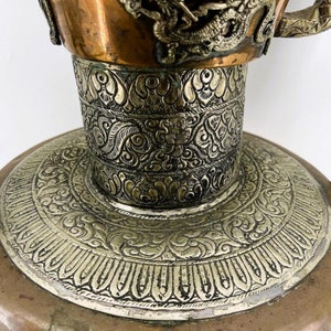 Very Large Vintage Copper/Brass Tibetan Tea Pot, Ca 1960's, 1745. imagen 7