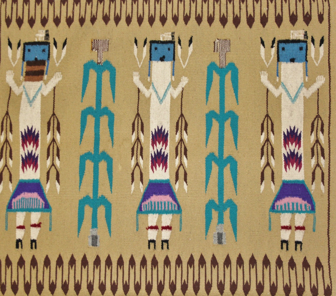 Navajo Yei Pictorial Rug Native American Rug Wool Navajo - Etsy