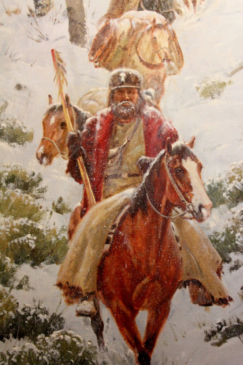 Västerländsk målning: Ron Stewart oljemålning, original Ron Stewart olja, "Ner från höglandet" signerad, Ron Stewart Western Art, #699 bild 3