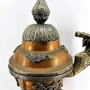 Very Large Vintage Copper/Brass Tibetan Tea Pot, Ca 1960's, 1745. imagen 3