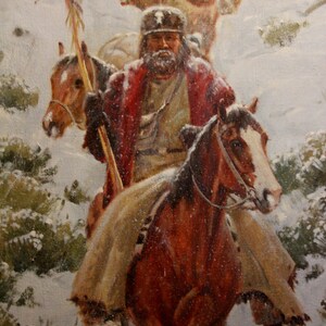 Västerländsk målning: Ron Stewart oljemålning, original Ron Stewart olja, "Ner från höglandet" signerad, Ron Stewart Western Art, #699 bild 4