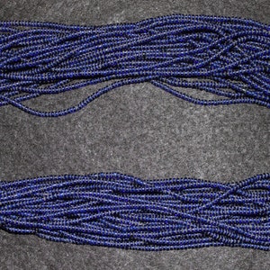 Vintage Long Necklace : Authentic Vintage Naga Long Dark Blue Glass Bead Necklace #576