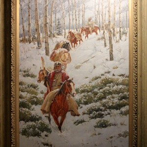 Västerländsk målning: Ron Stewart oljemålning, original Ron Stewart olja, "Ner från höglandet" signerad, Ron Stewart Western Art, #699 bild 5