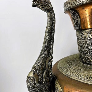 Very Large Vintage Copper/Brass Tibetan Tea Pot, Ca 1960's, 1745. imagen 4