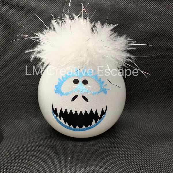 Abominable, Yeti, Glitter Shatterproof Christmas Ornament