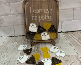 Personalized Potty Training Reward Jar: Wooden Mason Jar with Tokens