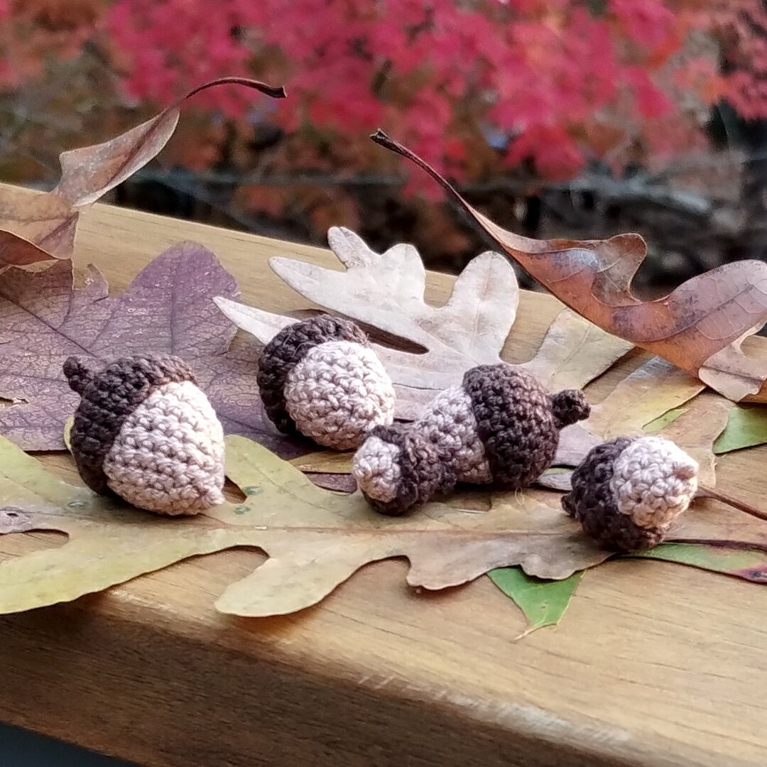 Multicolor Acorns Acorns | Amigurumi -set of 4 Multi-sized - Etsy