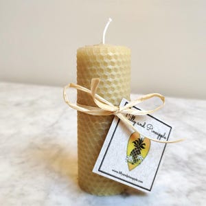 4&quot; x 1 5/8&quot; Beeswax Candle Hand Rolled -100% pure, domestic beeswax candles USA