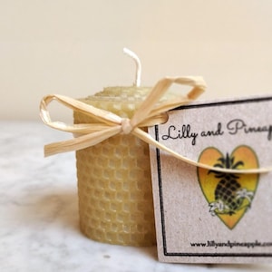 2&quot; x 2&quot; Beeswax Candle | Hand Rolled -100% pure, domestic beeswax candles USA