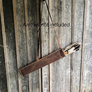 Brown Large Traditional Leather Archery Quiver