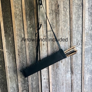 Black Large Traditional Leather Archery Quiver