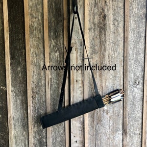 Black Small Traditional Leather Archery Quiver